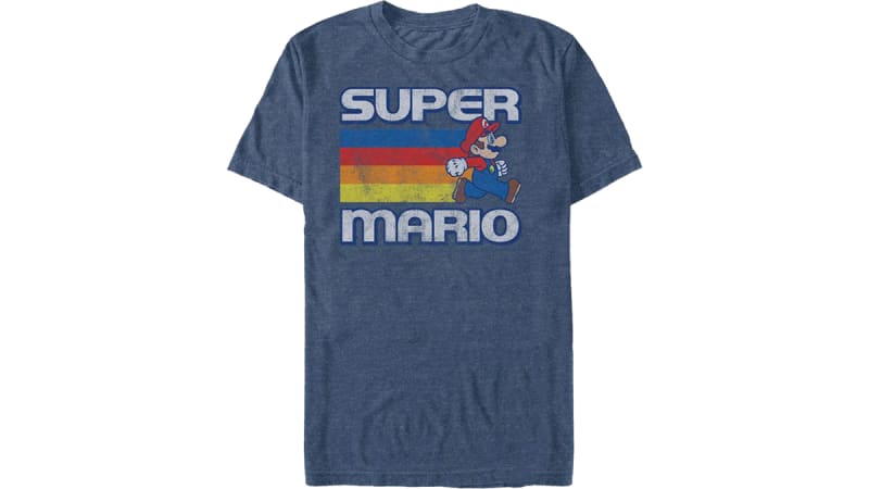 Super Mario Rainbow Stripes T-Shirt - M